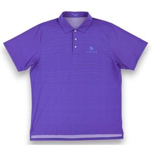 B Draddy Sport Golf Polo Shirt Mens XL Blue Pink Stripes LaPlaya Golf Resort